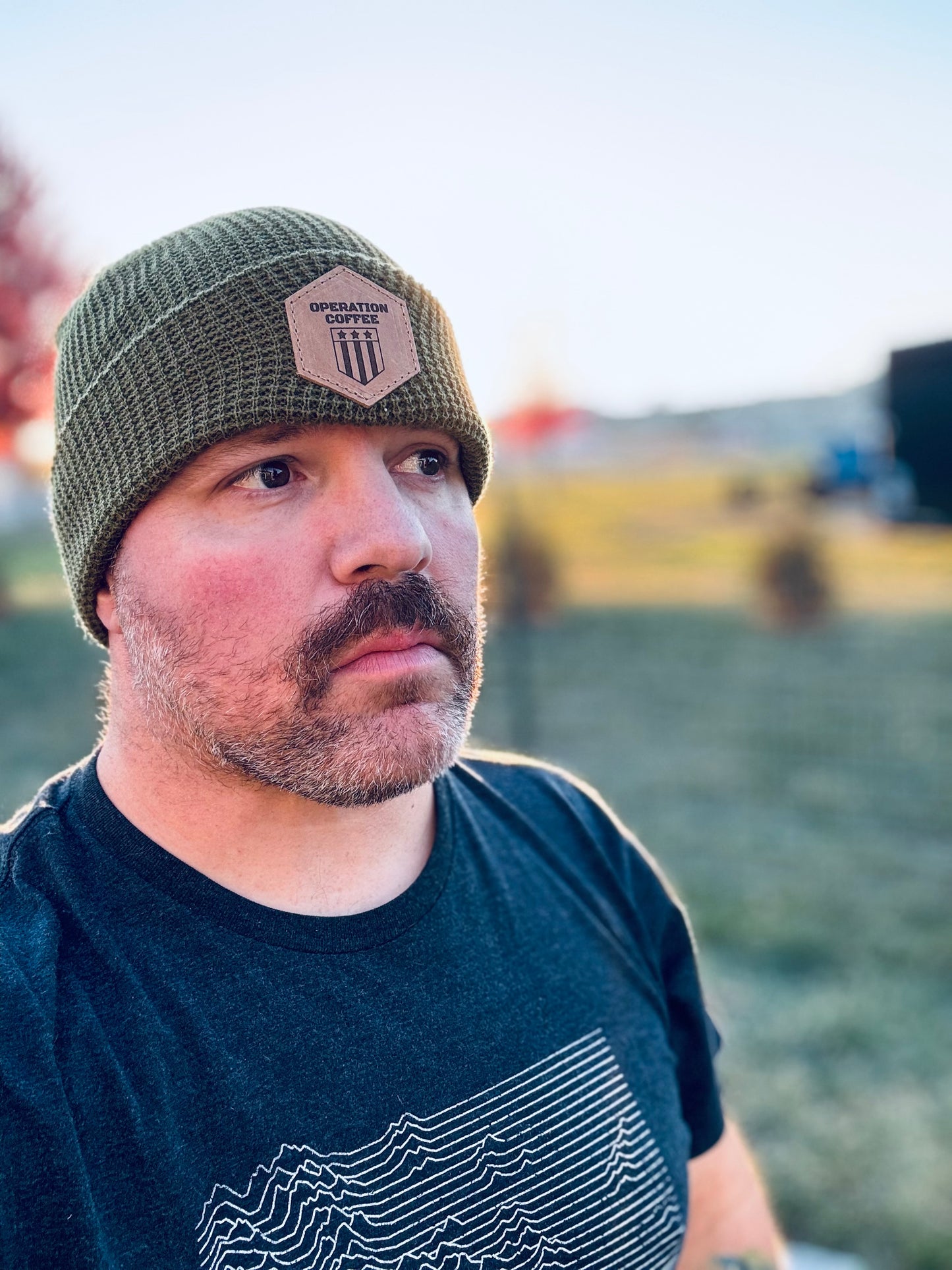 Waffle Knit Cuff Custom OpCo Leather Patch Richardson Beanie