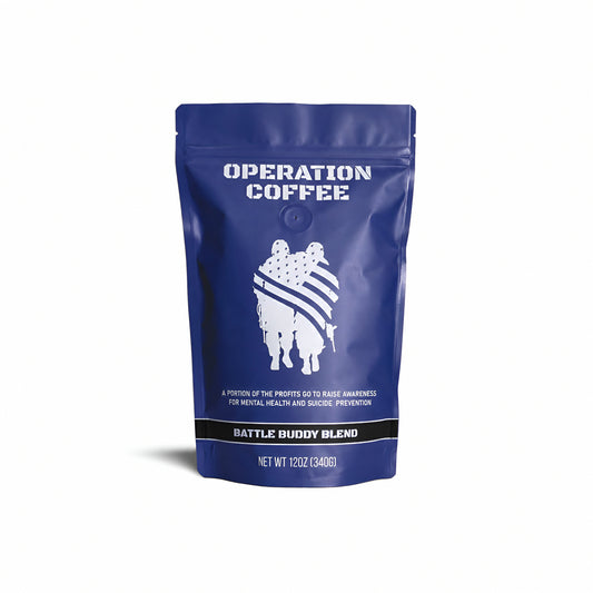 Battle Buddy Blend Medium Roast 12 oz bag — Organically Sourced at Origin
