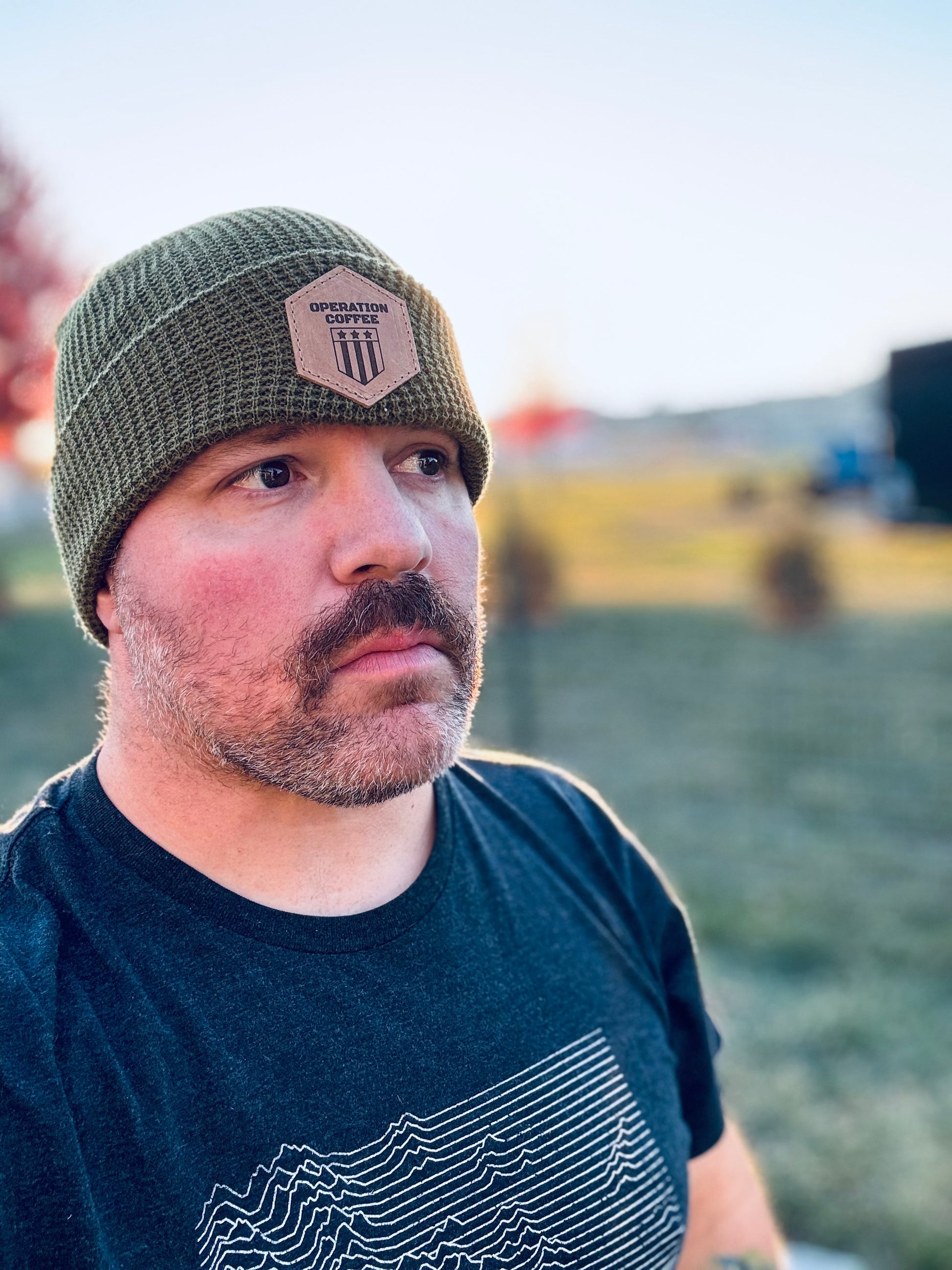 Waffle Knit Cuff Custom OpCo Leather Patch Richardson Beanie